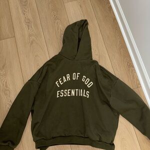 Fear of God Essentials Olive Hoodie